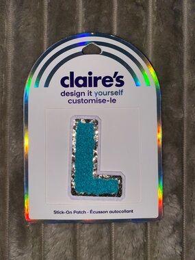Claire's Teal Letter L Stick-On Patch